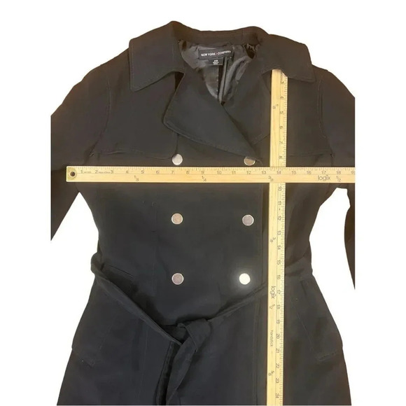 New York & Company Black trench coat - Picture 7 of 16